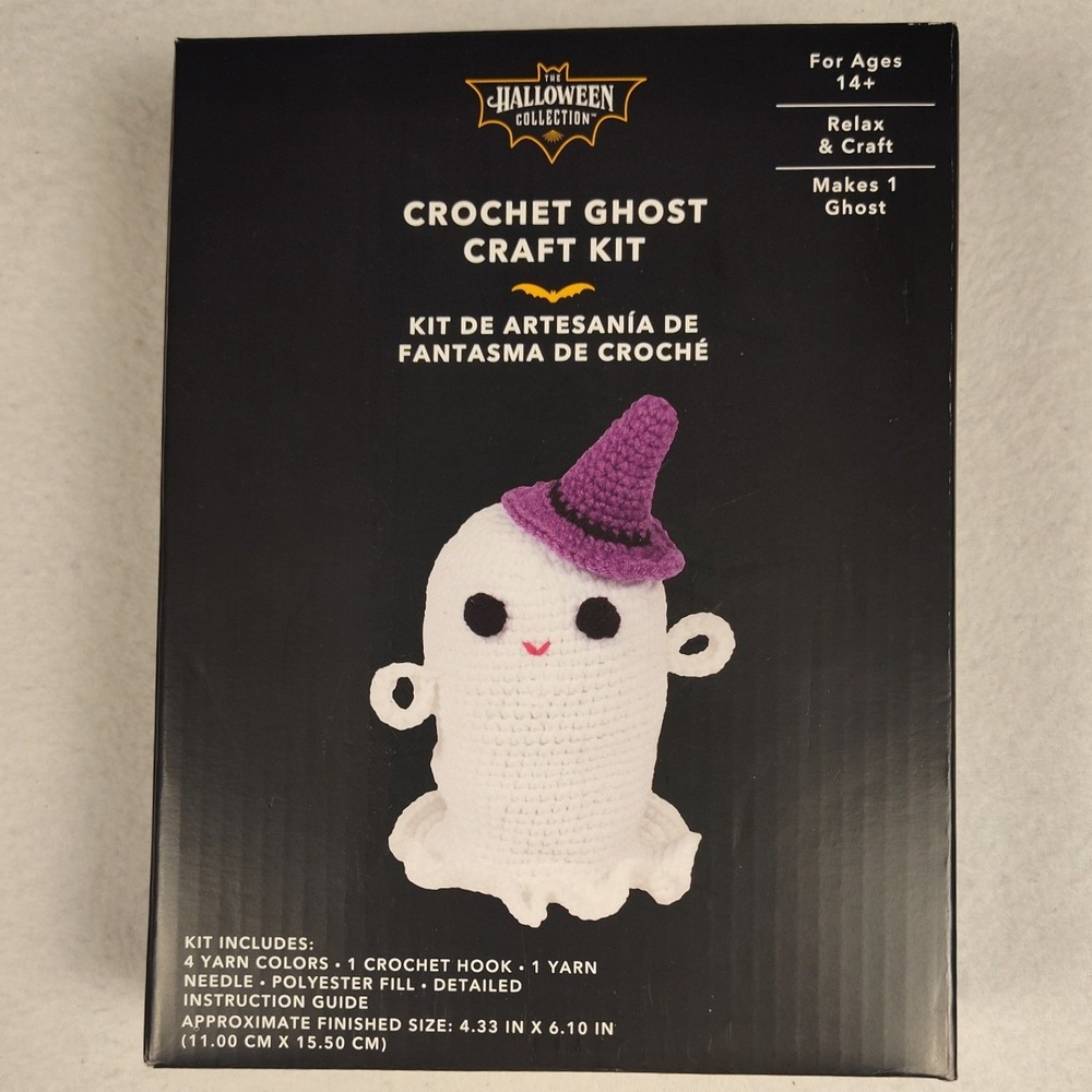 New The Halloween Collection Crochet Ghost Craft Kit DIY Holiday Decor